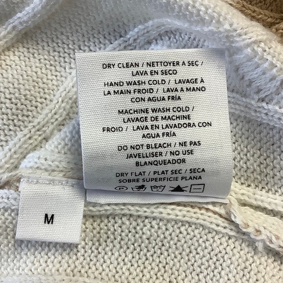 NEW! NAADAM Size Medium Cashmere Striped Cable Crewneck Sweater $375 msrp J6-8 - Picture 8 of 11